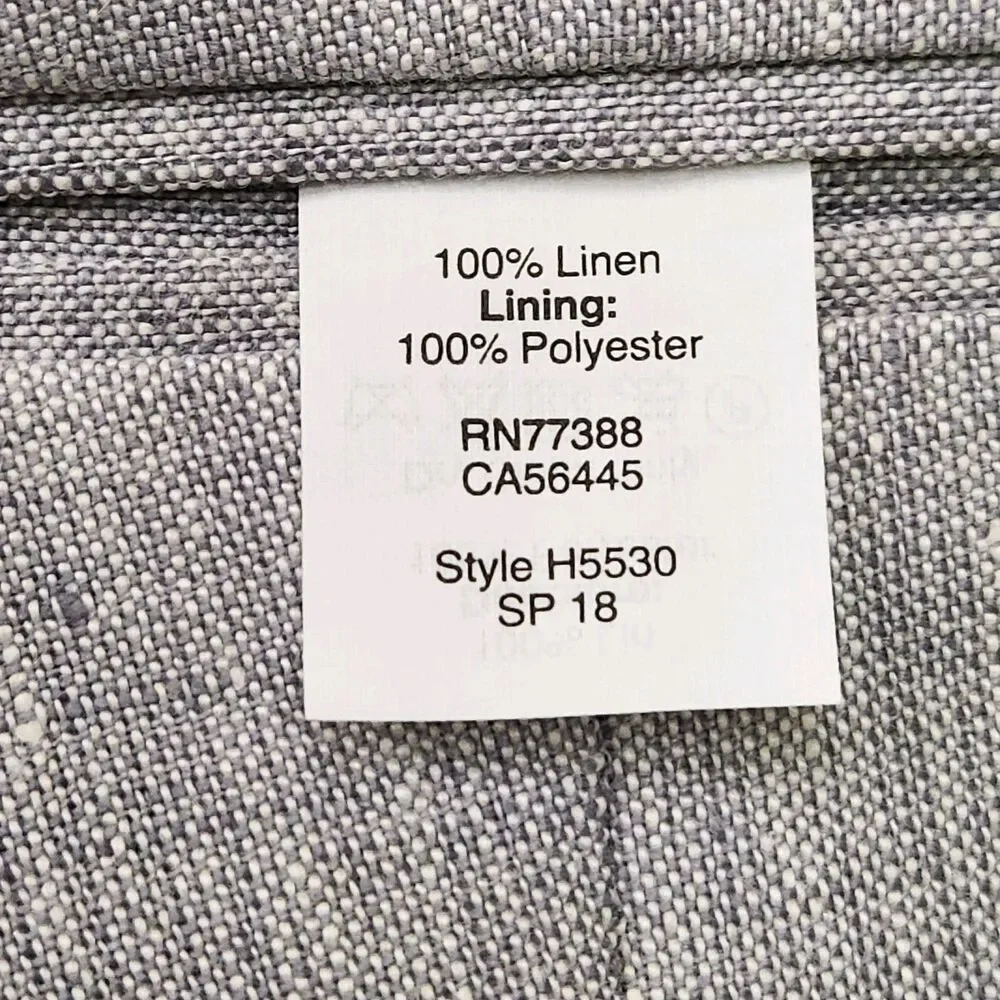 J.‎ Crew Thompson Blazer 100% Linen Men's 42R Gray Two Button Sport Coat Jacket